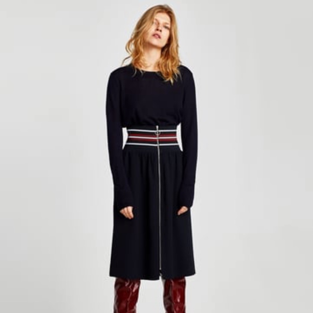 Zara skirt w ribbed waistband